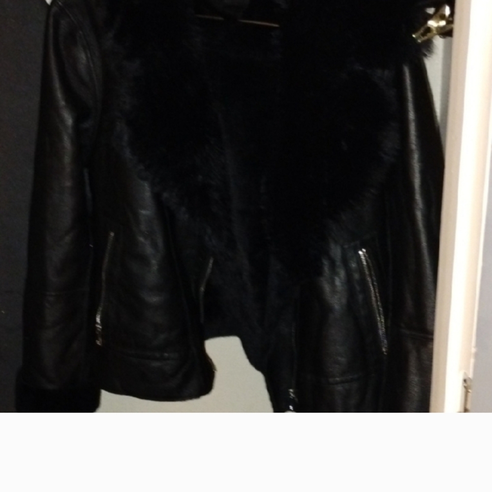 Women's Black Faux Fur Collar Jacket